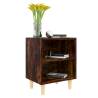 Bed Cabinets with Solid Wood Legs - Smoked Oak | HipoMarket