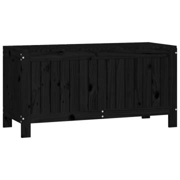 Garden Storage Box Black - Solid Pine Wood, 108x42.5x54 cm