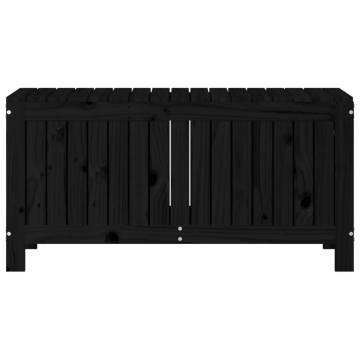 Garden Storage Box Black - Solid Pine Wood, 108x42.5x54 cm