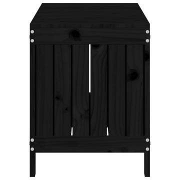 Garden Storage Box Black - Solid Pine Wood, 108x42.5x54 cm