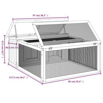 Rabbit Hutch Mocha - Solid Wood Pine | Hipomarket UK