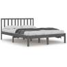 Grey Pine Bed Frame 140x190 cm - Solid Wood Design