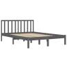 Grey Pine Bed Frame 140x190 cm - Solid Wood Design