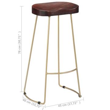 Gavin Bar Stools - 2 Pcs Solid Mango Wood | Hipomarket