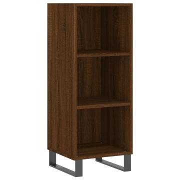 Stylish Highboard Brown Oak - 34.5x34x180 cm | Hipo Market