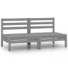 Garden Middle Sofas 2 pcs Grey Solid Pinewood Colour grey Model middle sofa (2 pcs) Number of 1 