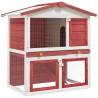 Outdoor Rabbit Hutch 3 Doors Red Wood Colour red 