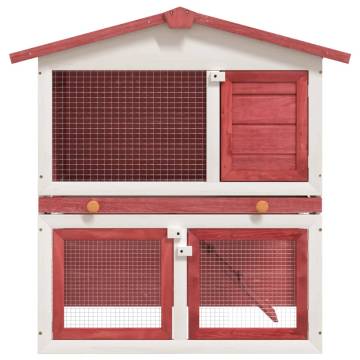 Outdoor Rabbit Hutch - 3 Doors Quality Red Wood