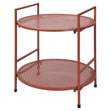 ProGarden 2-Tier Mauve-Pink Garden Side Table - Durable Steel Design