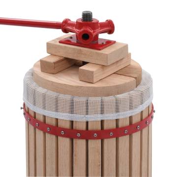 24L Oak Wood Fruit & Wine Press with Cloth Bag | Hipomarket