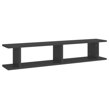 Stylish Grey Wall Shelf - 2 pcs - 105x18x20 cm