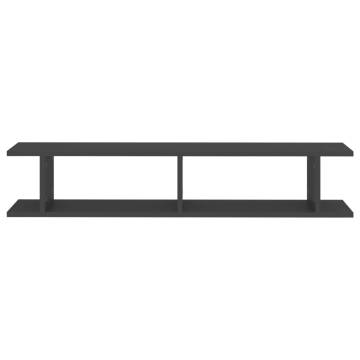 Stylish Grey Wall Shelf - 2 pcs - 105x18x20 cm