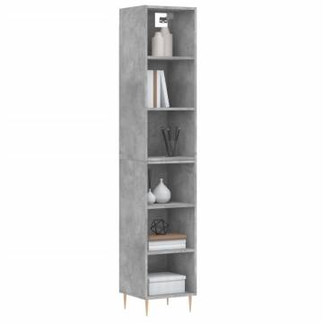 Stylish Highboard in Concrete Grey - 34.5x32.5x180 cm