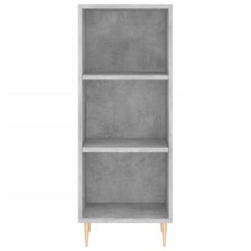 Stylish Highboard in Concrete Grey - 34.5x32.5x180 cm