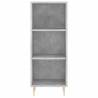 Stylish Highboard in Concrete Grey - 34.5x32.5x180 cm