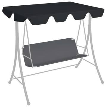 Replacement Canopy for Garden Swing - Black 188x145 cm