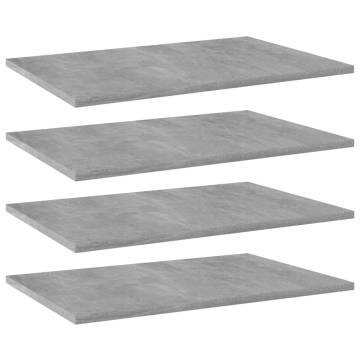 Bookshelf Boards 4 pcs in Concrete Grey - Stylish & Functional