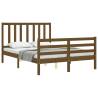 Stylish Honey Brown Small Double Bed Frame with Headboard