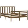 Stylish Honey Brown Small Double Bed Frame with Headboard