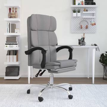 Reclining Office Chair - Light Grey Fabric | Hipomarket