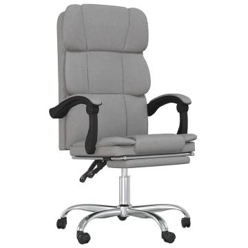 Reclining Office Chair - Light Grey Fabric | Hipomarket