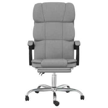 Reclining Office Chair - Light Grey Fabric | Hipomarket