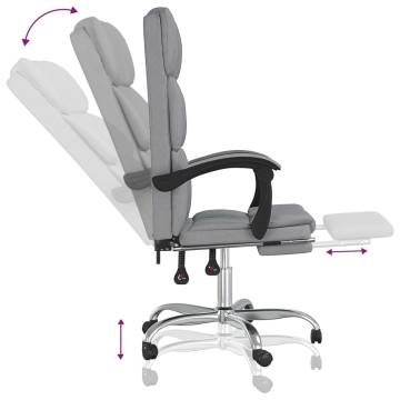 Reclining Office Chair - Light Grey Fabric | Hipomarket