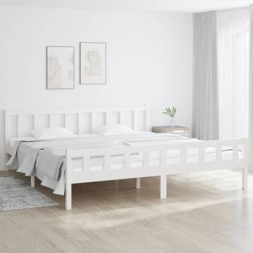 White Solid Wood Bed Frame 160x200 cm - Timeless Design