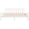 White Solid Wood Bed Frame 160x200 cm - Timeless Design