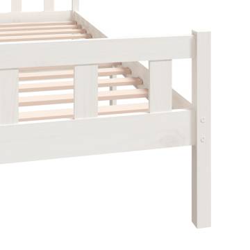 White Solid Wood Bed Frame 160x200 cm - Timeless Design