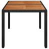 Garden Table with Wooden Top - Black 90x90 cm | HipoMarket