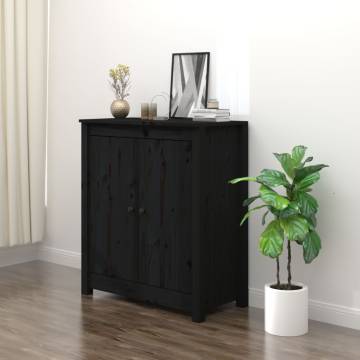 Black Pine Sideboard - 70x35x80 cm | Stylish Storage Solution