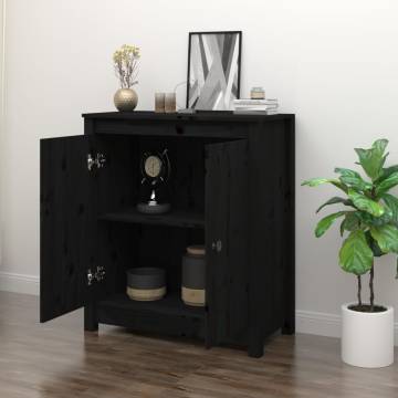 Black Pine Sideboard - 70x35x80 cm | Stylish Storage Solution