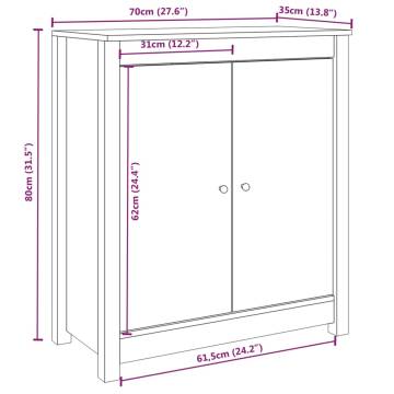 Black Pine Sideboard - 70x35x80 cm | Stylish Storage Solution