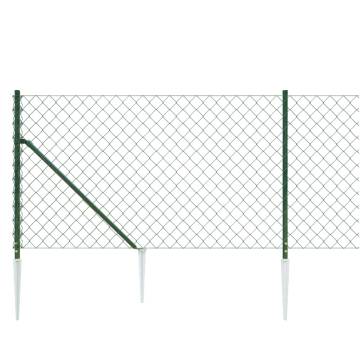 Durable Chain Link Fence with Spike Anchors - Green 0.8x10m