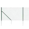 Durable Chain Link Fence with Spike Anchors - Green 0.8x10m