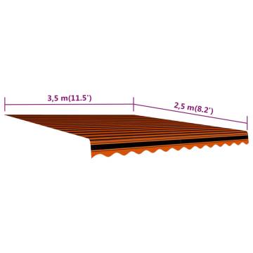 Orange & Brown Awning Top Sunshade Canvas 350x250 cm