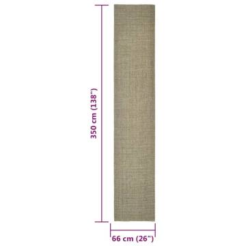 Durable Sisal Rug for Cats - Taupe 66x350 cm | Hipo Market