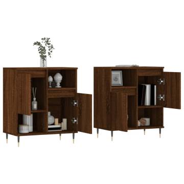 Elegant Brown Oak Sideboards - 2 pcs | HipoMarket