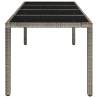 Stylish Grey Garden Table with Glass Top - 190x90 cm