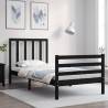 Bed Frame with Headboard Black 100x200 cm Solid Wood Colour black Size 100 x 200 cm 