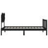 Black Bed Frame with Headboard – 100x200 cm Solid Wood