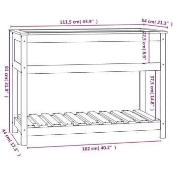 Grey Solid Wood Pine Planter & Shelf - 111.5x54x81 cm