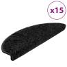 Carpet Stair Treads 15 pcs Black - Non-Slip & Stylish