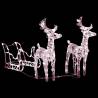 Reindeers & Sleigh Christmas Decoration - 160 LEDs, 130 cm