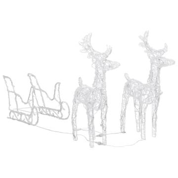 Reindeers & Sleigh Christmas Decoration - 160 LEDs, 130 cm