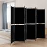 6-Panel Room Divider Black 300x200 cm Fabric Colour black Size 300 x 200 cm Number of 1 Number_of_Panels 6 