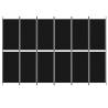 6-Panel Black Room Divider - 300x200 cm Stylish Fabric Screen