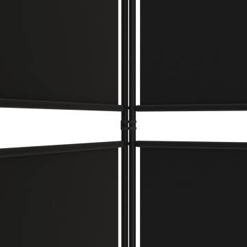 6-Panel Black Room Divider - 300x200 cm Stylish Fabric Screen