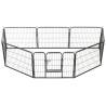 Dog Playpen 8 Panels Steel 80x60 cm Black | HipoMarket